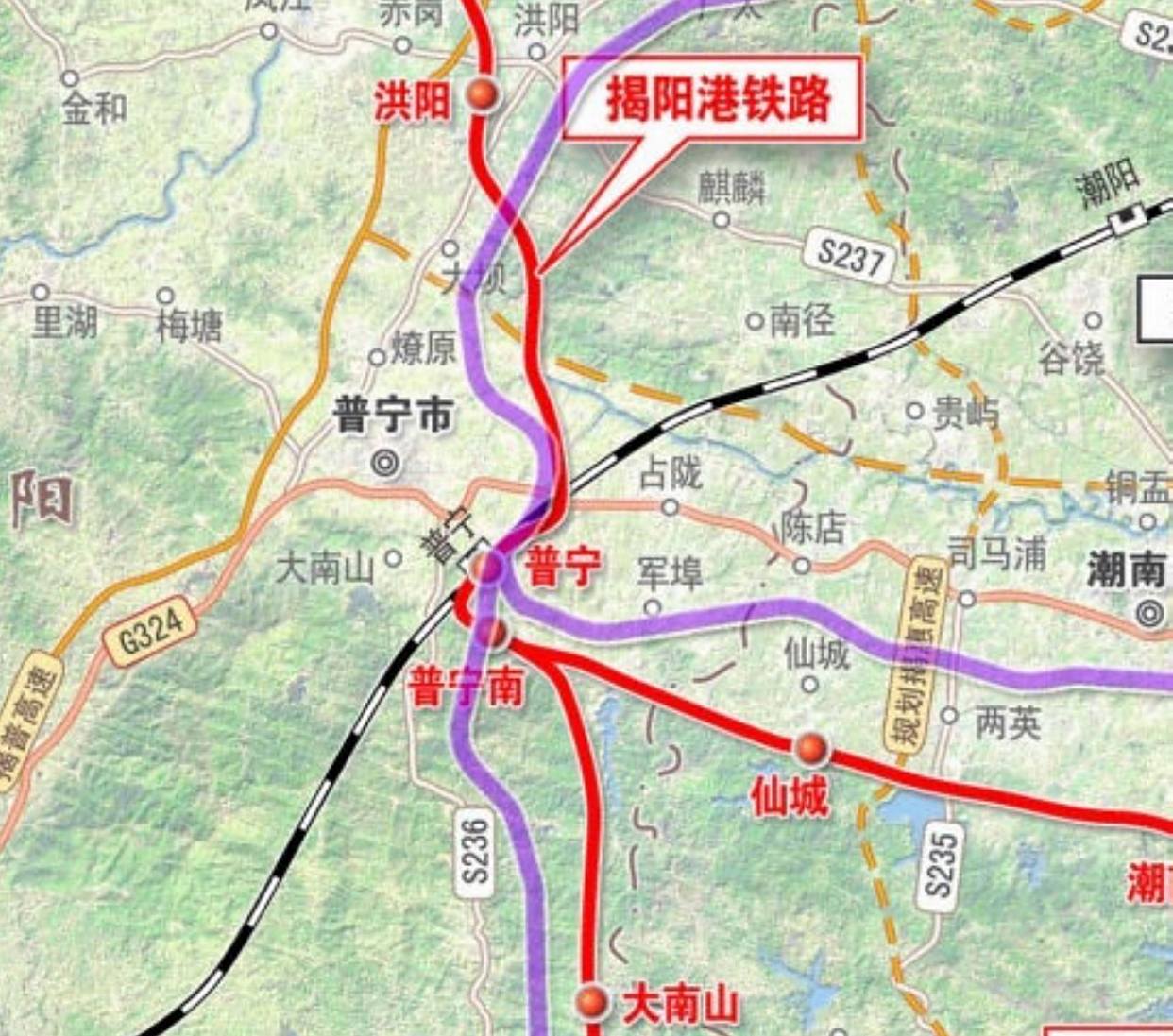 广东省普宁市今后主要的两座火车站